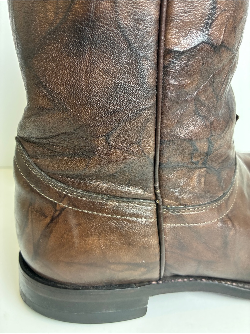 Justin Boots Classic Roper Jackson 3162 Dark Brown Mens Size 8.5 D Western Rodeo - Picture 3 of 16